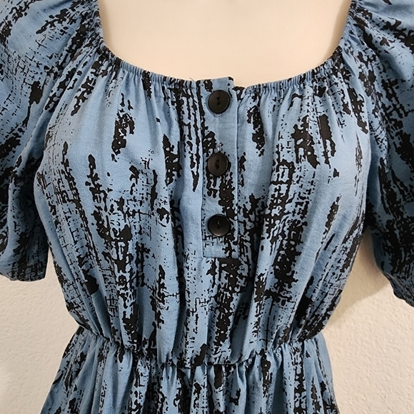 EVERLY Blue Abstract Print Dress Size S - Picture 6 of 8